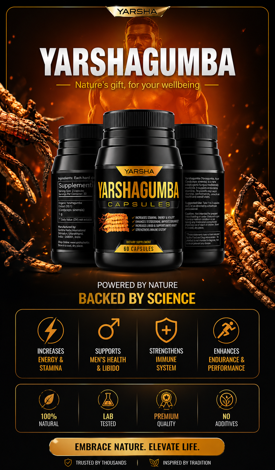 शुद्ध यार्सागुम्बा क्याप्सुल